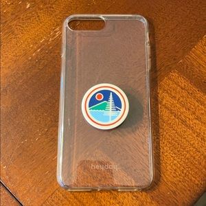 8 plus/ 7 plus clear phone case with popsocket